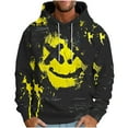thumbnail image 1 of PuLe Hoodies Men's Hooded Loose Sweatshirt With Drawl Sleeves Printed Long Sleeve Top Hooded Sweatshirt, 1 of 5