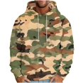thumbnail image 1 of PuLe Hoodies Men's Hooded Loose Sweatshirt With Drawl Sleeves Printed Long Sleeve Top Hooded Sweatshirt, 1 of 5
