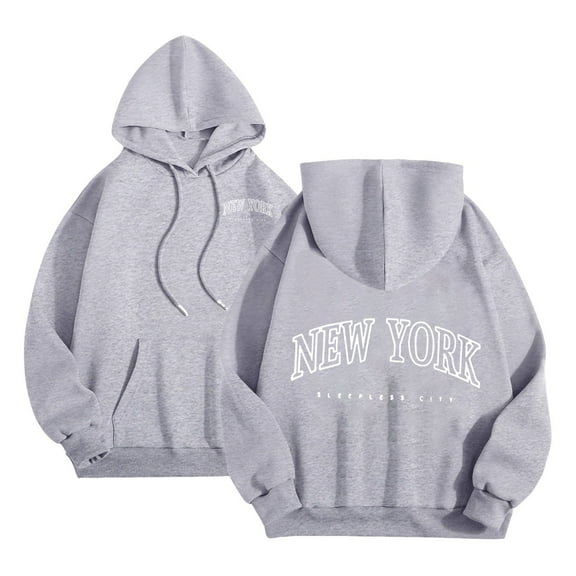 PuLe Hoodies Women's Long Sleeve Hooded Drawstring Sweatshirts Trendy Casual Loose Fit Hoodies Letter Printed 2024 Fall Pullover
