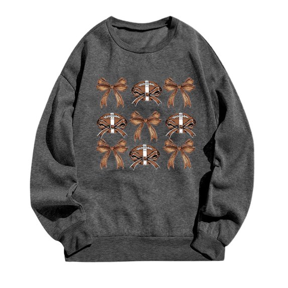 PuLe Hoodies Women's hoodie baseball print long sleeved round neck loose top hoodie hooded hoodie