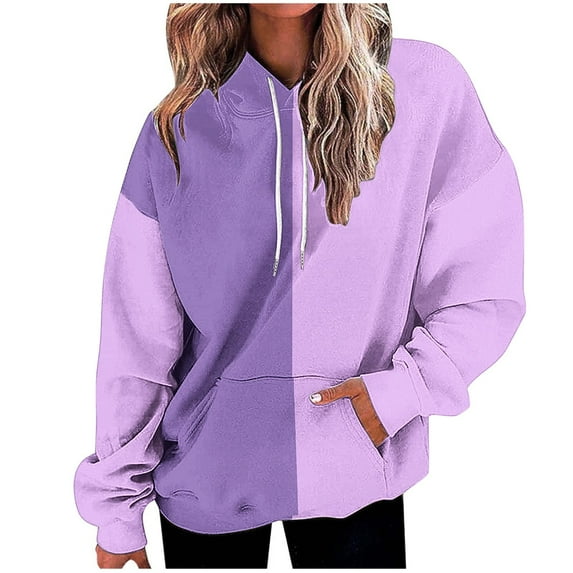 PuLe Hoodies Womens Neon Print Oversized Sweatshirt Drawstring Pullover Sweatshirt Trendy Sweater Tops Fall Fashion Clothes 2024
