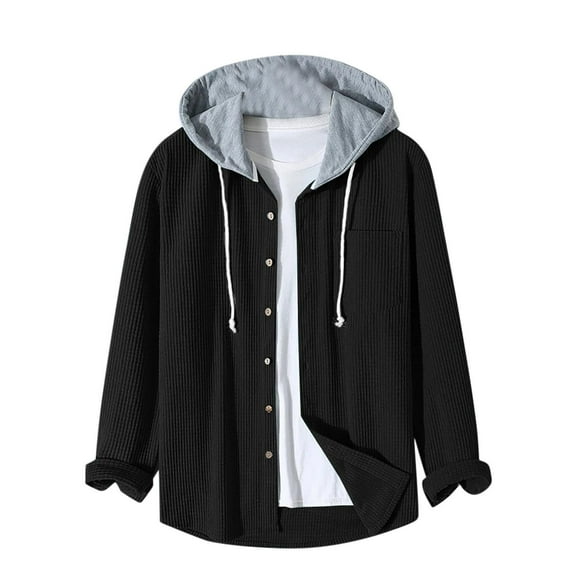 PuLe Hoodies for Men Boys Solid Color Top Casual Hooded Top Long Sleeved Hooded Top