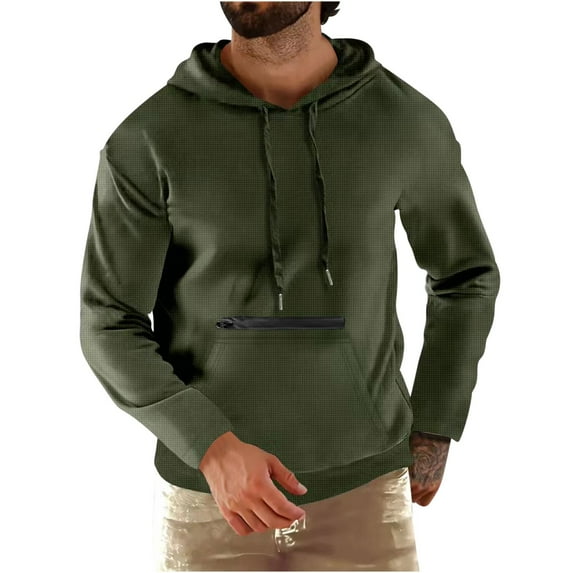 PuLe Hoodies for Men Men's Casual Fashionable Long Sleeved Hooded Pocket Top Long Sleeve Hooded Blouse