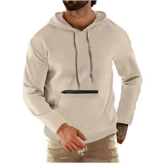 PuLe Hoodies for Men Men's Casual Fashionable Long Sleeved Hooded Pocket Top Long Sleeve Hooded Blouse