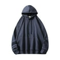 thumbnail image 1 of PuLe Hoodies for Men Men's Casual Pullover Hoodie Suede Solid Color Men's Long Sleeved Hooded Hoodie, 1 of 7