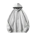 thumbnail image 1 of PuLe Hoodies for Men Men's Casual Pullover Hoodie Suede Solid Color Men's Long Sleeved Hooded Hoodie, 1 of 7