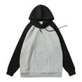 thumbnail image 1 of PuLe Hoodies for Men Men's Color Blocked Casual Brief Raglan Sleeve Drawstring Long Sleeved Hooded, 1 of 4