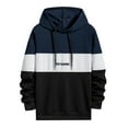 thumbnail image 1 of PuLe Hoodies for Men Men's Fashion Casual Sports Color Spliced Long-sleeved Hooded Drawstring Hoodie, 1 of 1