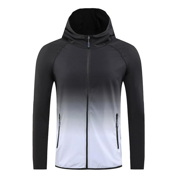 PuLe Hoodies for Men Men's Lightweight Breathable And Sport Train Solid Color Long Sleeve Hooded Blouse