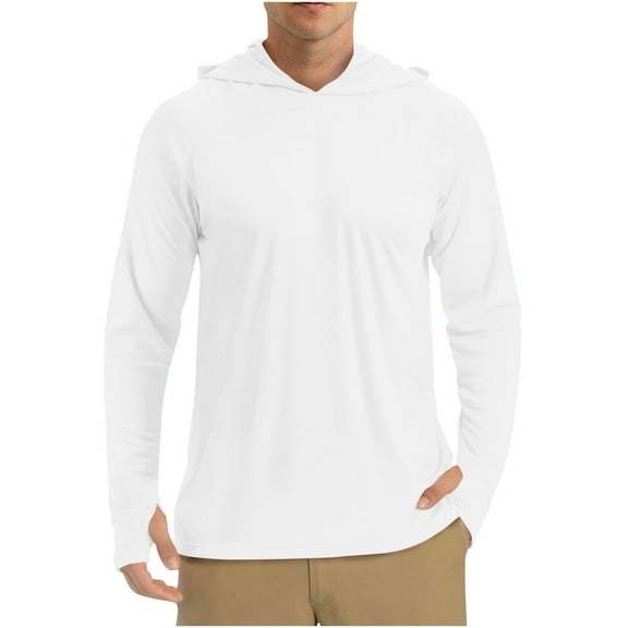 PuLe Hoodies for Men Men's Summer Sunscreen Is Lightweight Breathable And Solid Color Long Sleeve Hooded Blouse