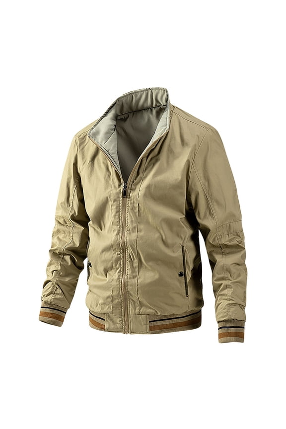 PuLe Jackets for Men Men's Solid Color Casual Loose Fitting Long Sleeved Hooded Jacket Can Be Worn In Both Directions Long Sleeve Hoodless Casual Outwear Jackets