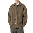 thumbnail image 1 of PuLe Jackets for Men Fashion Men's Solid Color Long Sleeve Hoodless Casual Outwear Jackets, 1 of 1