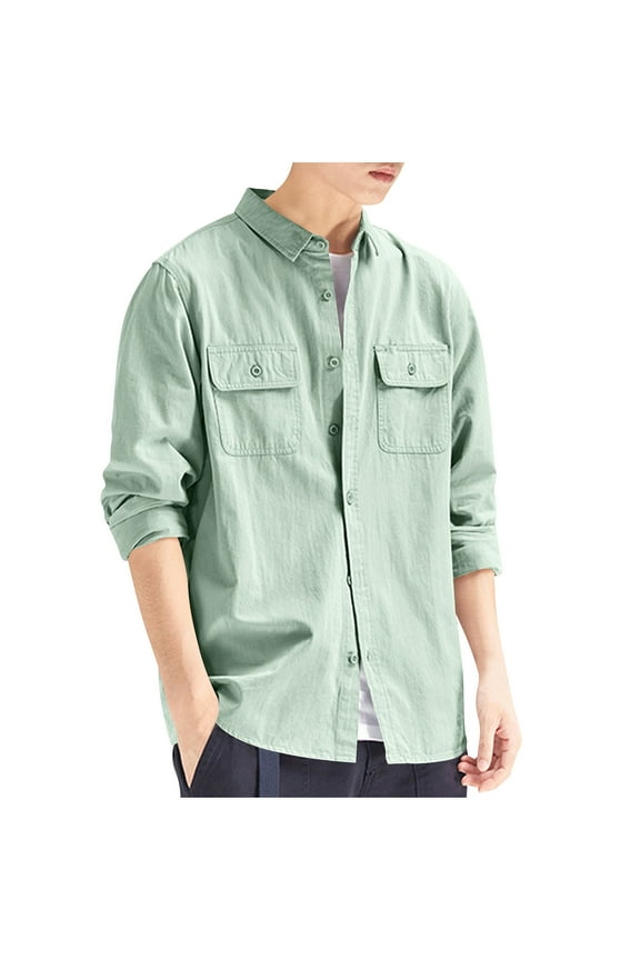 PuLe Jackets for Men Fashion Men's Solid Color Long Sleeve Hoodless Casual Outwear Jackets