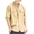thumbnail image 1 of PuLe Jackets for Men Fashion Men's Solid Color Long Sleeve Hoodless Casual Outwear Jackets, 1 of 1