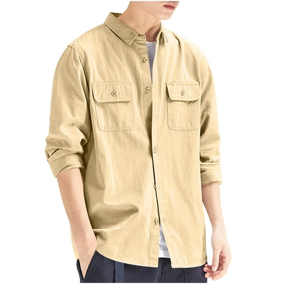 PuLe Jackets for Men Fashion Men's Solid Color Long Sleeve Hoodless Casual Outwear Jackets