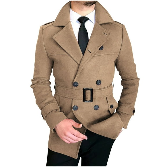 PuLe Jackets for Men Fashion Men's Solid Color Long Sleeve Hoodless Casual Outwear Jackets