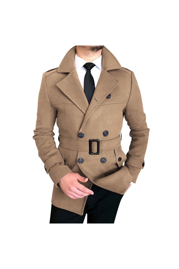 PuLe Jackets for Men Fashion Men's Solid Color Long Sleeve Hoodless Casual Outwear Jackets