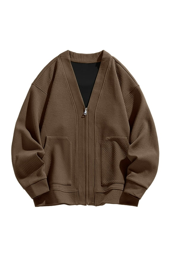 PuLe Jackets for Men Fashion Men's Solid Temperament Long Sleeve Hoodless Casual Outwear Jackets