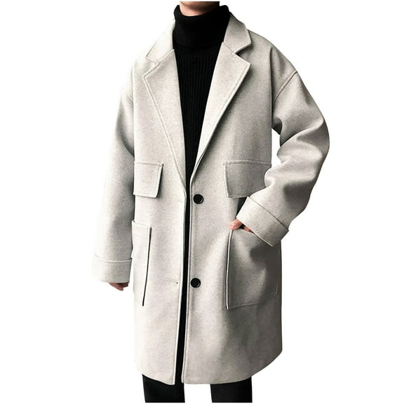 PuLe Jackets for Men Fashion Men's Temperament Long Seeved Solid Color Hooded Casual Outwear