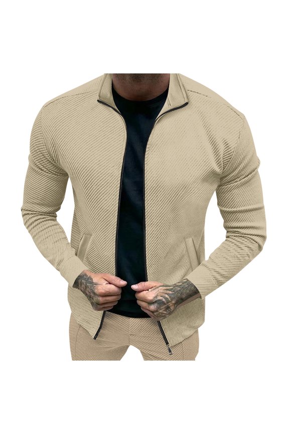 PuLe Jackets for Men Fashion Men's Temperament Long Sleeve Hoodless Casual Outwear Jackets