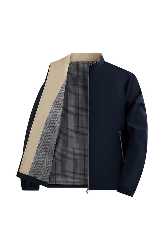 PuLe Jackets for Men Men's Casual Solid Color Zipper Long Sleeve Hoodless Casual Outwear Jackets