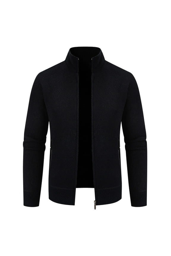 PuLe Jackets for Men Men's Casual Standing Collar Long Sleeved Hooded Zipper Jacket Long Sleeve Hoodless Casual Outwear Jackets