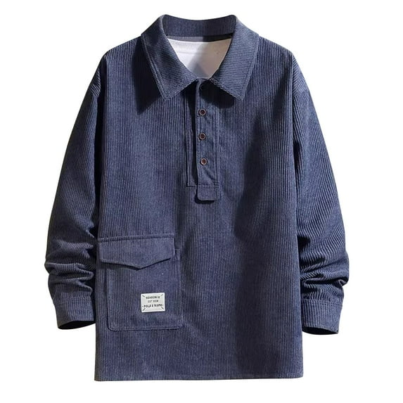 PuLe Jackets for Men Men's Fashion Casual Lapel Corduroy Solid Color Long Sleeve Hoodless Casual Coat/jacket