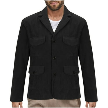 PuLe Jackets for Men Men's Fashion Casual Trend-breasted Solid Color Long-sleeved Hoodless Casual Coat/jacket