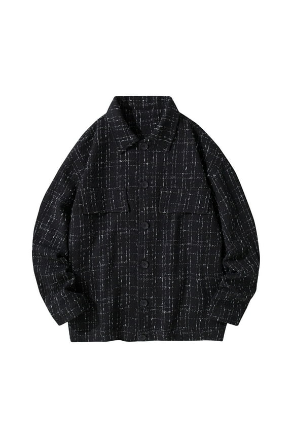 PuLe Jackets for Men Men's Solid Color Design Button Pocket Long Sleeved Hooded Casual Jacket