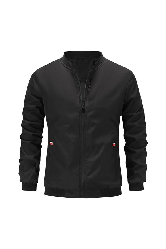 PuLe Jackets for Men Men's Solid Color Design Zipper Pocket Sports Long Sleeved Hooded Casual Jacket
