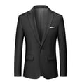 thumbnail image 1 of PuLe Jackets for Men New Casual Men Solid Matching Breasted Slim Middle-aged Suit Long Sleeve Hoodless Casual Outwear Jackets, 1 of 7