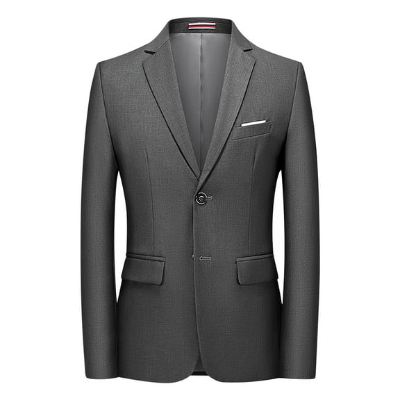 PuLe Jackets for Men New Casual Men Solid Matching Breasted Slim Middle-aged Suit Long Sleeve Hoodless Casual Outwear Jackets