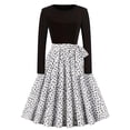 thumbnail image 1 of PuLe Long Sleeve Dress for Women Fall Women's 2024 Cocktail Party Dress Long Sleeve Crewneck Vintage Elegant Dresses 1980s Party Prom Midi Dress, 1 of 4