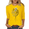 thumbnail image 1 of PuLe Long Sleeve Shirts for Women Womens 3/4 Length Sleeve Tops Casual Three Quarter Sleeve T-Shirts Round Neck Cute Tunic Tops Summer Blouses for Women 2024 ﻿, 1 of 4