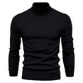 thumbnail image 1 of PuLe Long Sleeve Shirts for Men Men's Solid Color High Neck Pullover Long Sleeved Loose Base Shirt Top Sweater Turtleneck Sweater, 1 of 4
