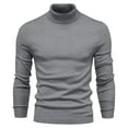 thumbnail image 1 of PuLe Long Sleeve Shirts for Men Men's Solid Color High Neck Pullover Long Sleeved Loose Base Shirt Top Sweater Turtleneck Sweater, 1 of 4