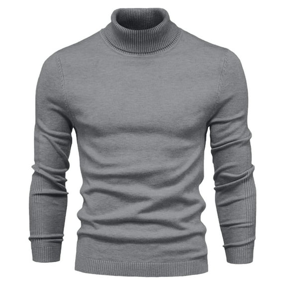 PuLe Long Sleeve Shirts for Men Men's Solid Color High Neck Pullover Long Sleeved Loose Base Shirt Top Sweater Turtleneck Sweater