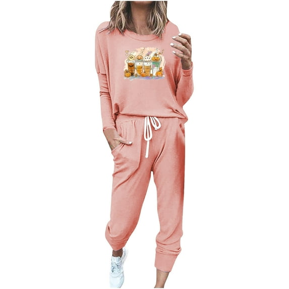PuLe Long Sleeve Tops for Women Womens 2 Piece Tracksuit Fall Outfits 2024 Crew Neck Long Sleeve Sweatshirts & Sweatpants Lounge Sets Sweatsuits