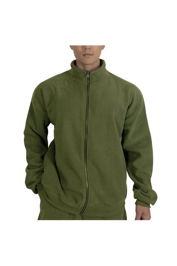 PuLe Men's Full Zip Fleece Jacket Lightweight Soft Cozy Mock Neck Outdoor Hiking Jackets Long Sleeve Casual Warm Coat with Pockets