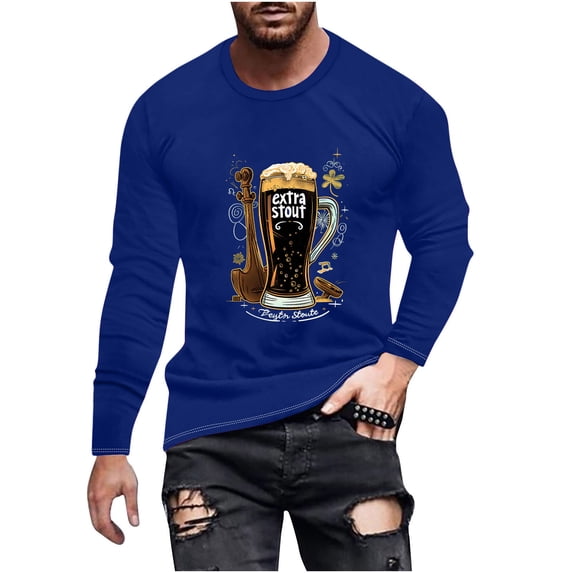 PuLe Men's Hoodie Men's Fashion Long Sleeve Oktoberfest T Shirt Casual Beer Pub Prints Sports Tops Mens A Shirt Men Shirt