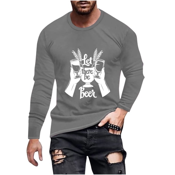 PuLe Men's Hoodie Men's Fashion Long Sleeve Oktoberfest T Shirt Casual Beer Pub Prints Sports Tops Mens A Shirt Men Shirt