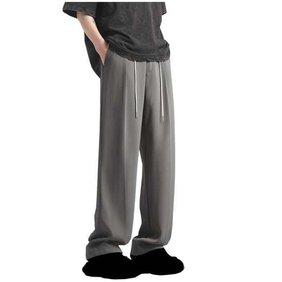 PuLe Men's Pants Cargo Pants for Men Work Elastic Waist Jogging Pants for Men Straight Fit Men's Trousers
