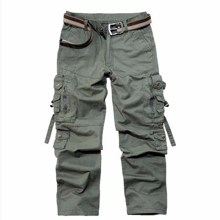 PuLe Men's Pants Men's Cotton Casual Military Army Camo Combat Work Cargo Pants with 8 Pockets