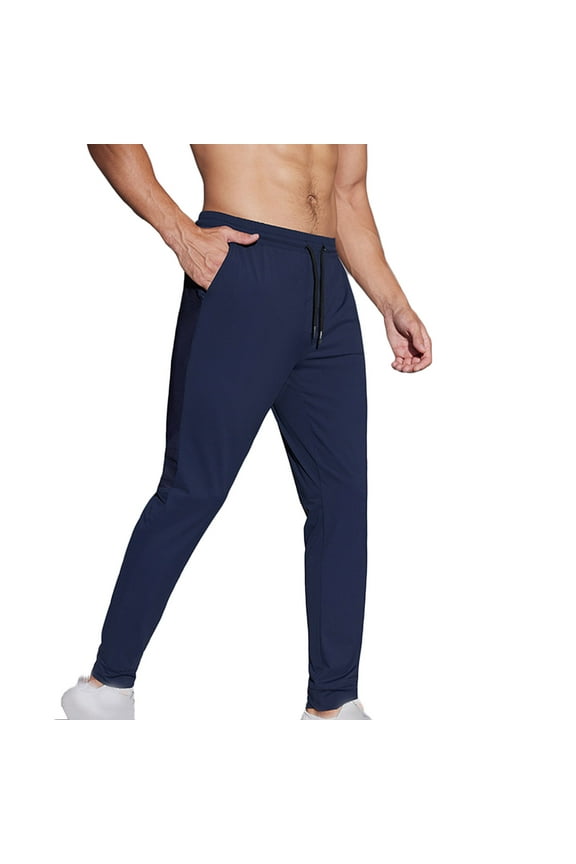 PuLe Men's Pants Men's Hiking Pants Lightweight Athletic Pants Quick Dry Active Running Joggers with Zipper Pockets