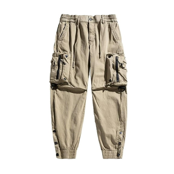 PuLe Men's Pants Men's Tapered Cargo Trousers Combat Casual Fishing Hiking Work Trousers with Multi Pockets