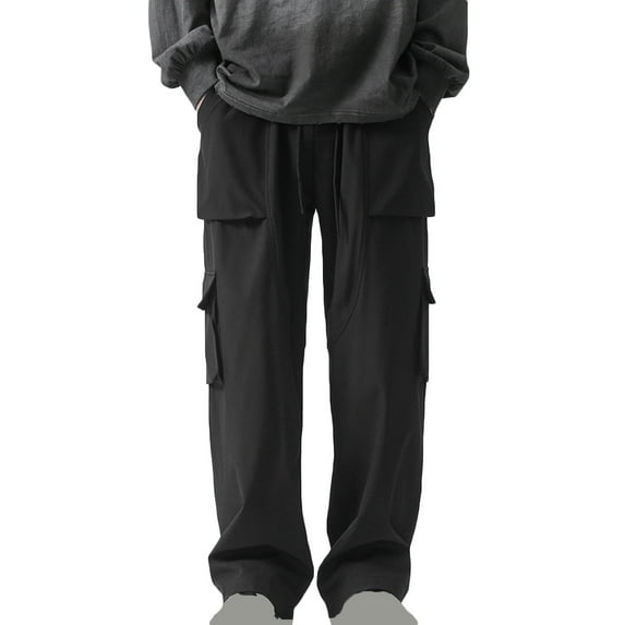 PuLe Men's Pants Mens Cargo Pants Fashion Y2k Youth Boys Street Wide Leg Pants Lightweight Outdoor Joggers Athletic Trousers with Pocket