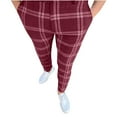 thumbnail image 1 of PuLe Men's Pants Mens Casual Plaid Jogger Pants Fashion Checked Flat Front Slim Fit Stretch Skinny Dress Pants Suit Trousers with Pocket, 1 of 6