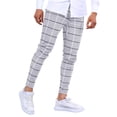 thumbnail image 1 of PuLe Men's Pants Mens Casual Plaid Jogger Pants Fashion Checked Flat Front Slim Fit Stretch Skinny Dress Pants Suit Trousers with Pocket, 1 of 6