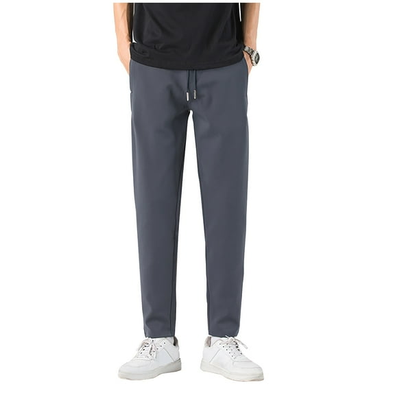 PuLe Men's Pants Mens High Waisted Pants Lounge Relaxed Fit Athletic Travel Hiking Pant Casual Fashion Hiking Lounge Solid Pant