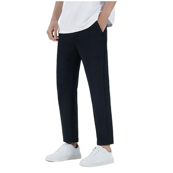 PuLe Men's Pants Mens High Waisted Pants Lounge Relaxed Fit Athletic Travel Hiking Pant Casual Fashion Hiking Lounge Solid Pant